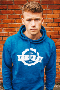 Flydoh Blue / White Leather Print Hoodie - FLYDOH